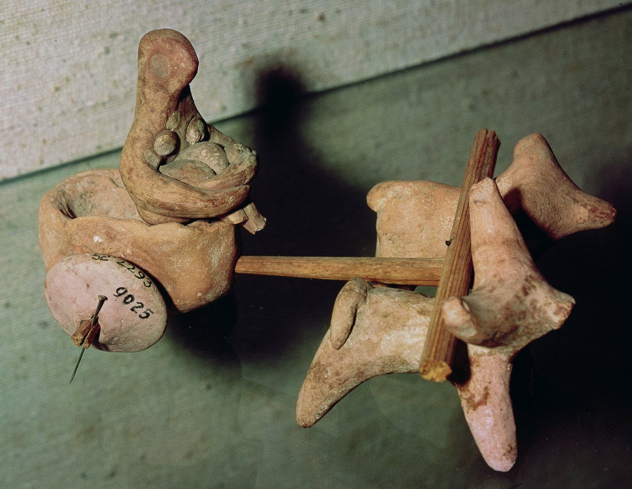 Modell eines Wagens, gezogen von zwei Ochsen, aus Mohenjo-Daro, Industal, Pakistan, 3000-1500 v. Chr. von Harappan