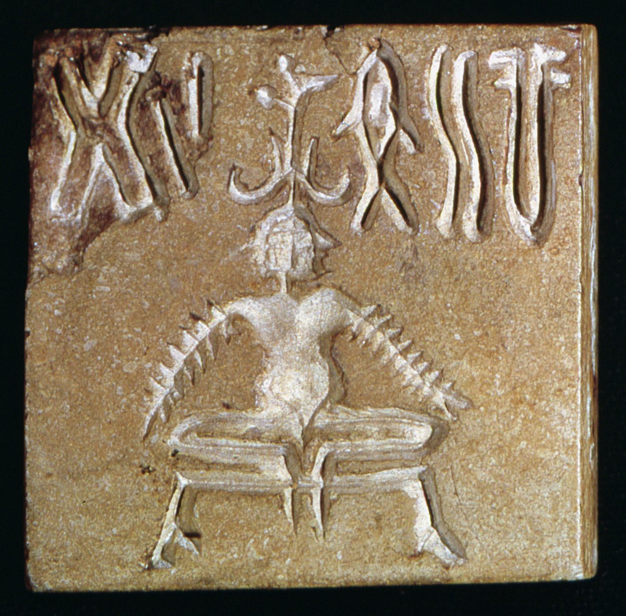 Siegel, das ein mythologisches Tier darstellt, aus Mohenjo-Daro, Industal, Pakistan, 3000-1500 v. Chr. (Detail) von Harappan
