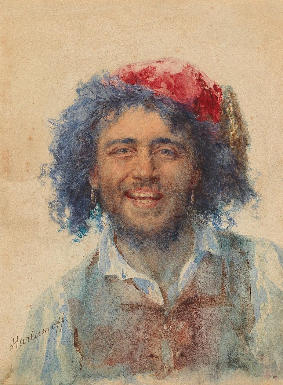 Selbstporträt als Zigeunerbaron von Harlamov