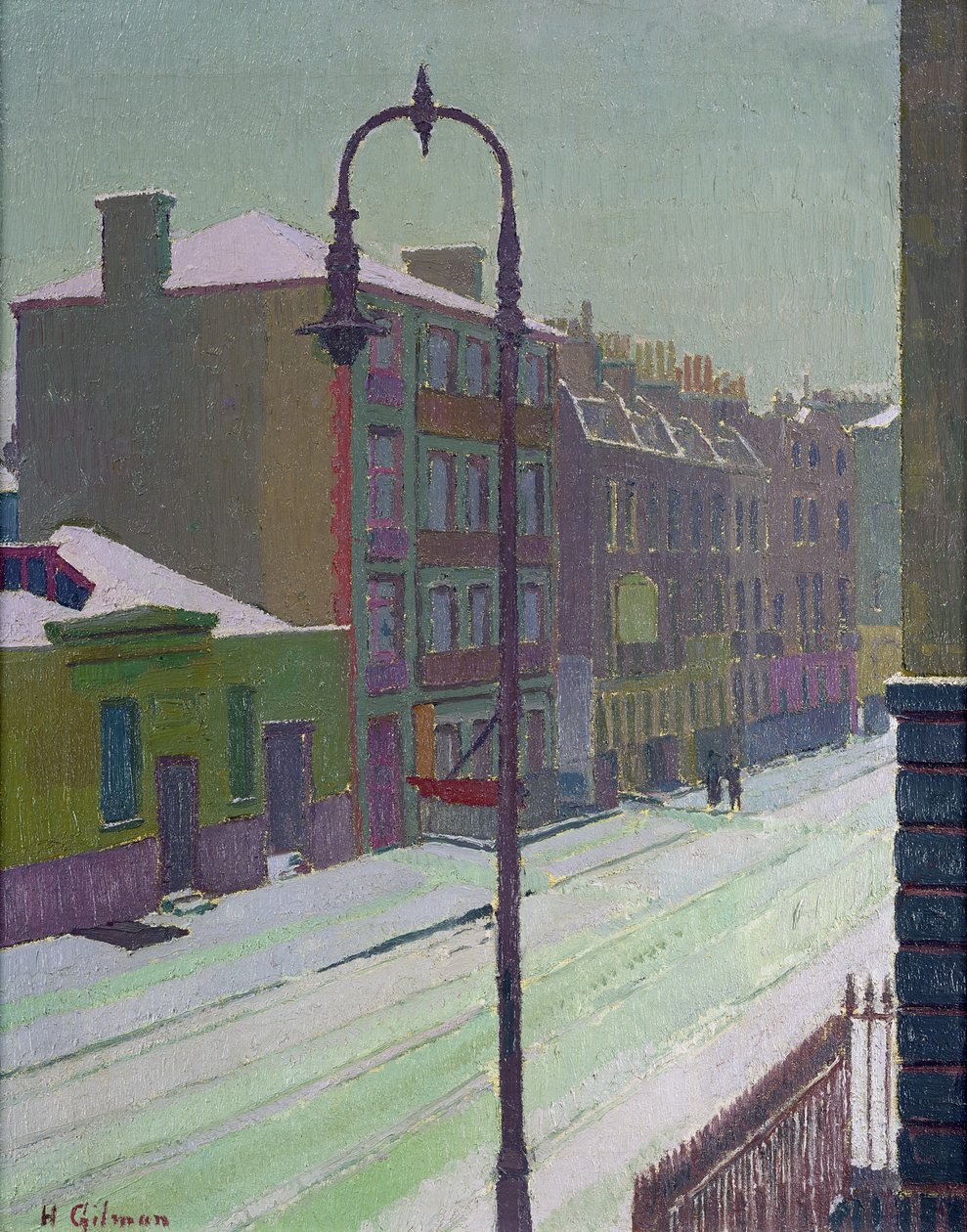 Londoner Straße im Schnee, 1917 von Harold Gilman