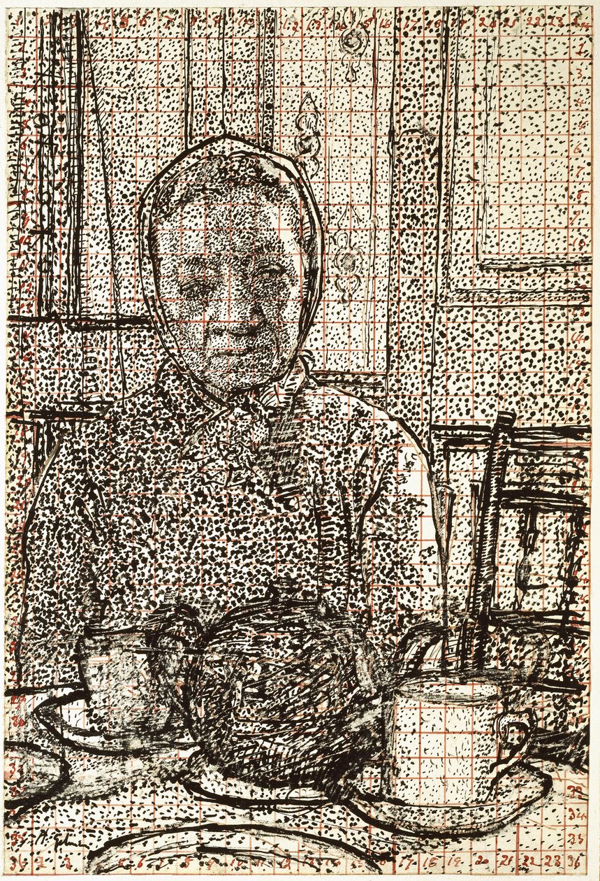 Mrs. Mounter am Frühstückstisch, 1916 - 1917 von Harold Gilman