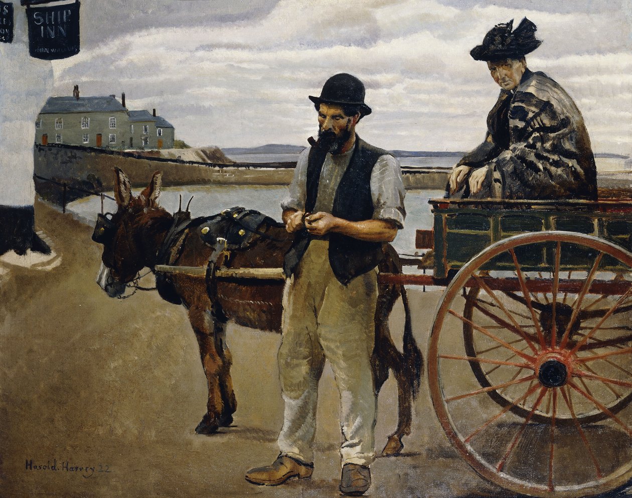 Mann mit Frau in einem Wagen von Harold Harvey