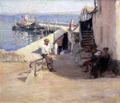Newlyn Straßenszene von Harold Harvey