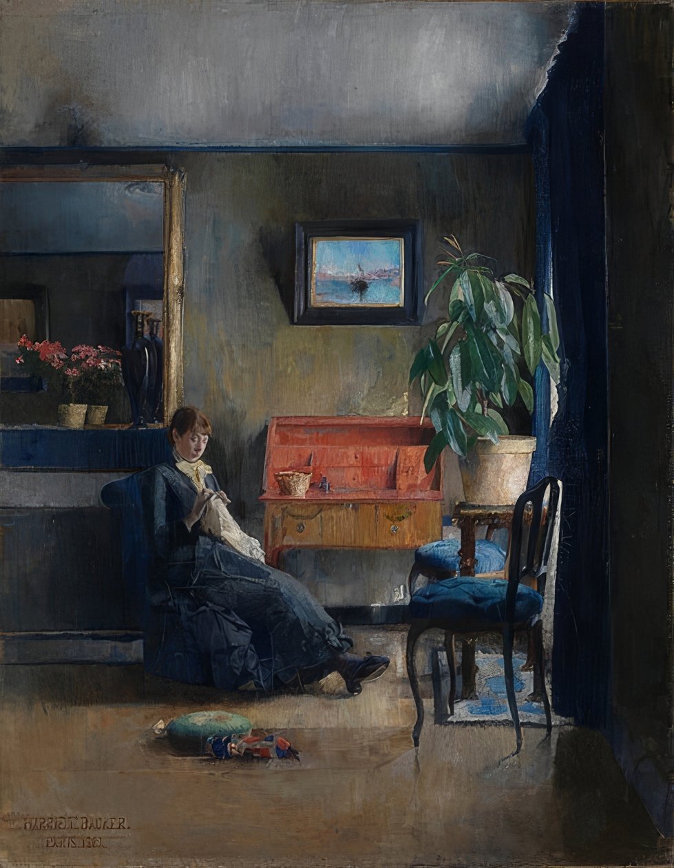 Blaues Interieur von Harriet Backer