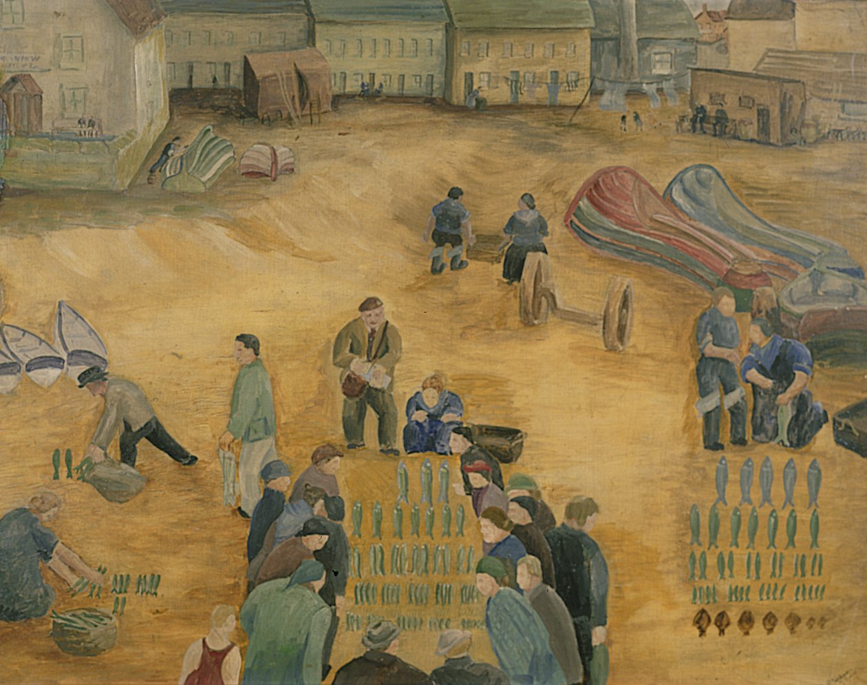 Fischverkauf, 1938 von Harry Mitten Wilson