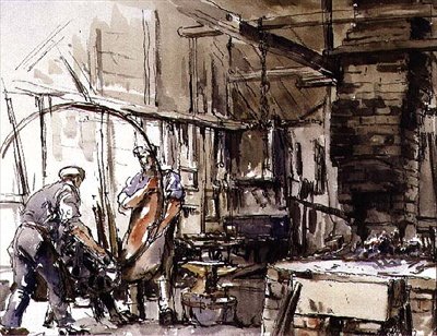 Ein Reifen biegen, Der Hof des Radmachers von Harry Morley