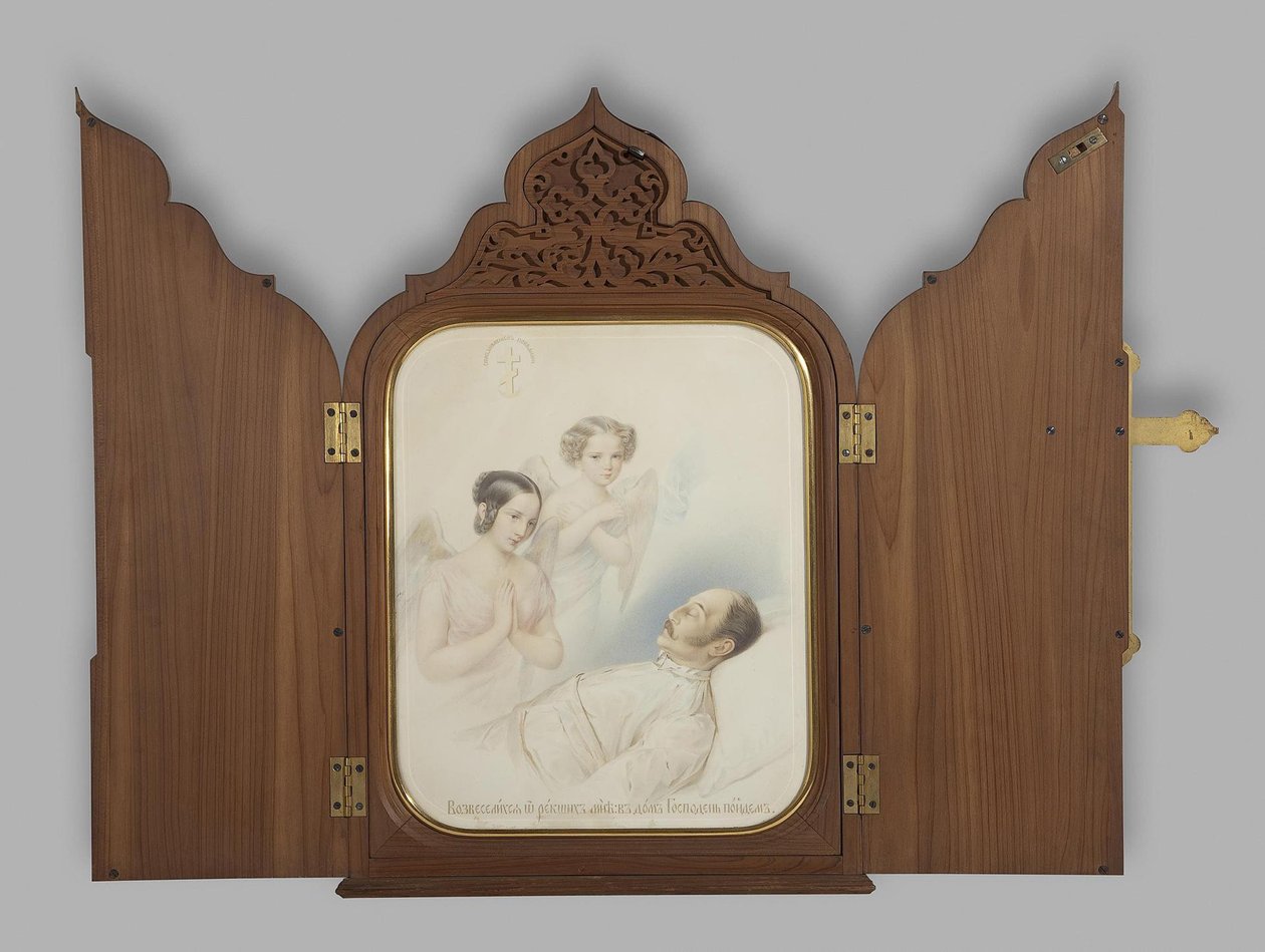 Kaiser Nikolaus I. auf dem Sterbebett, 1855 von Hau