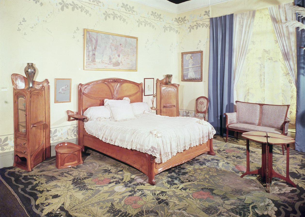 Jugendstil-Schlafzimmer, um 1900 von Hector Guimard