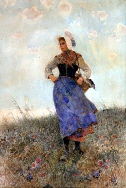 Bretonisches Fischermädchen von Hector Caffieri