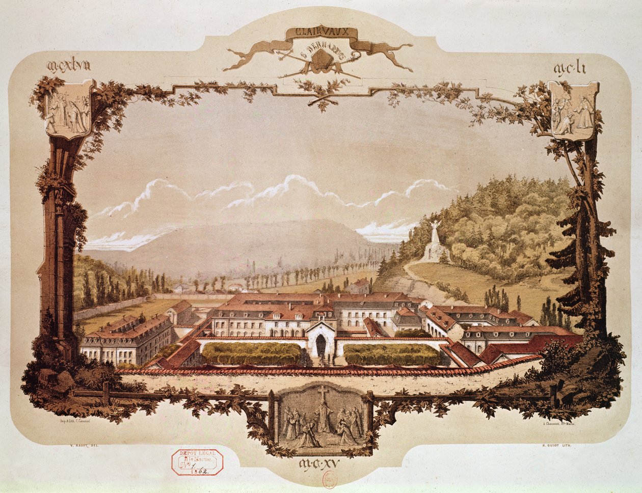 Ansicht der Abtei Clairvaux von Hector Guiot