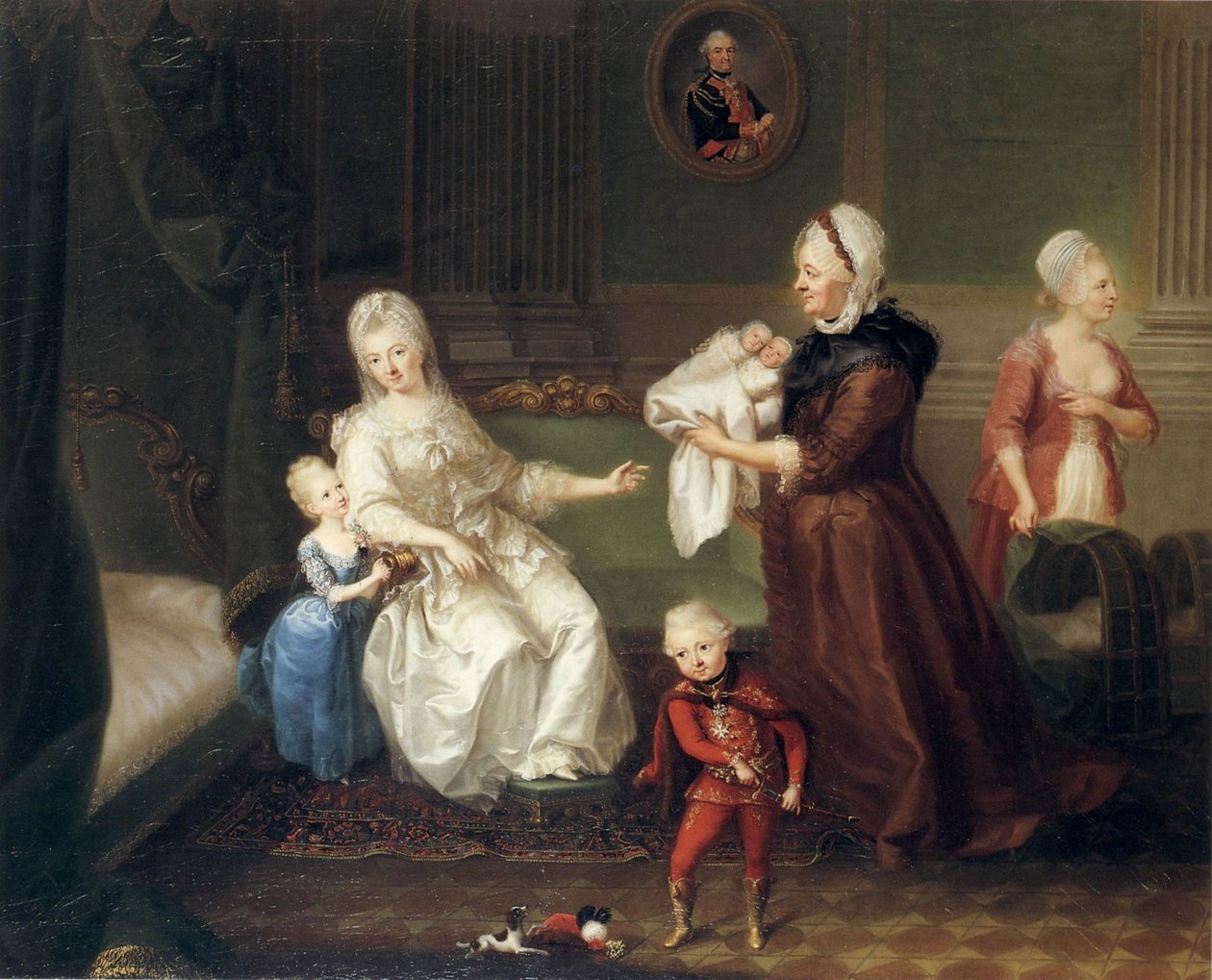 H C Brandt Gräfin Heydeck mit ihren Kindern von Heinrich Carl Brandt