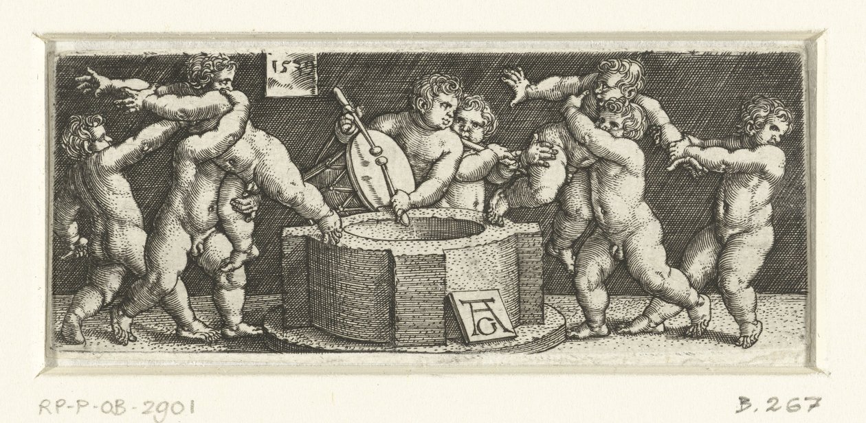 Fries mit Kindern bei einer Quelle von Heinrich Aldegrever