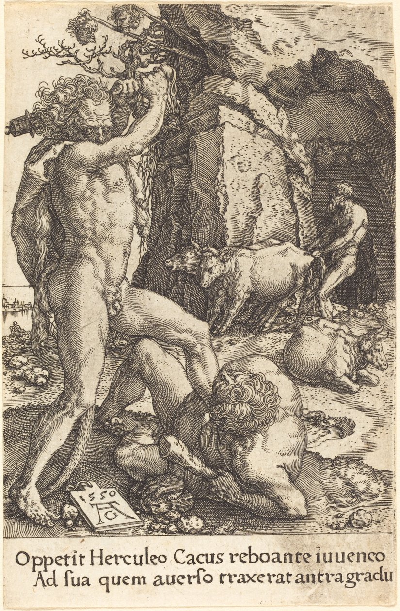 Herkules tötet Cacus von Heinrich Aldegrever