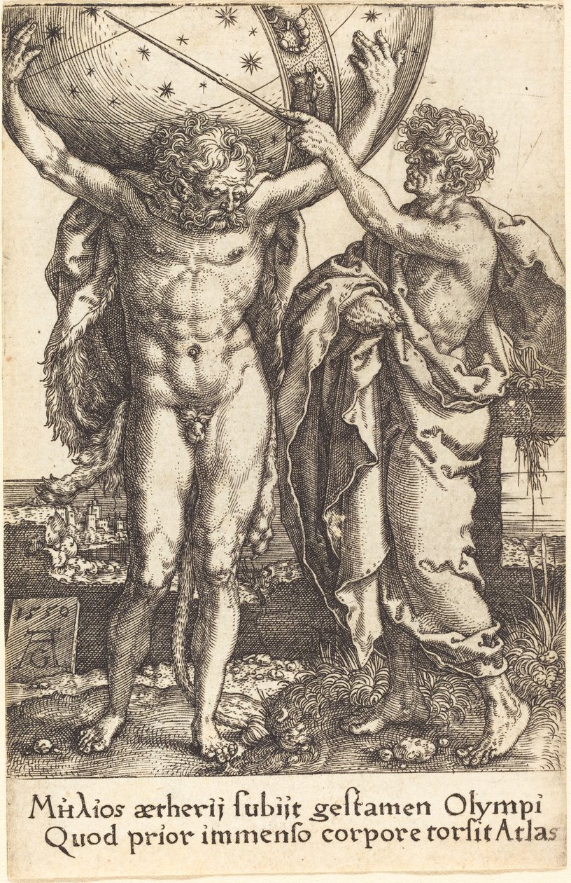 Herkules und Atlas von Heinrich Aldegrever