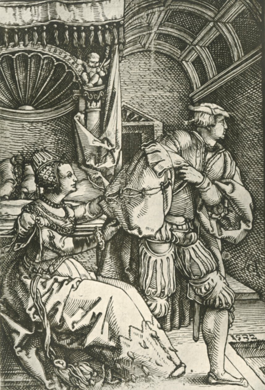 Joseph flieht vor Potiphars Frau, ca. 1532, 1908 von Heinrich Aldegrever