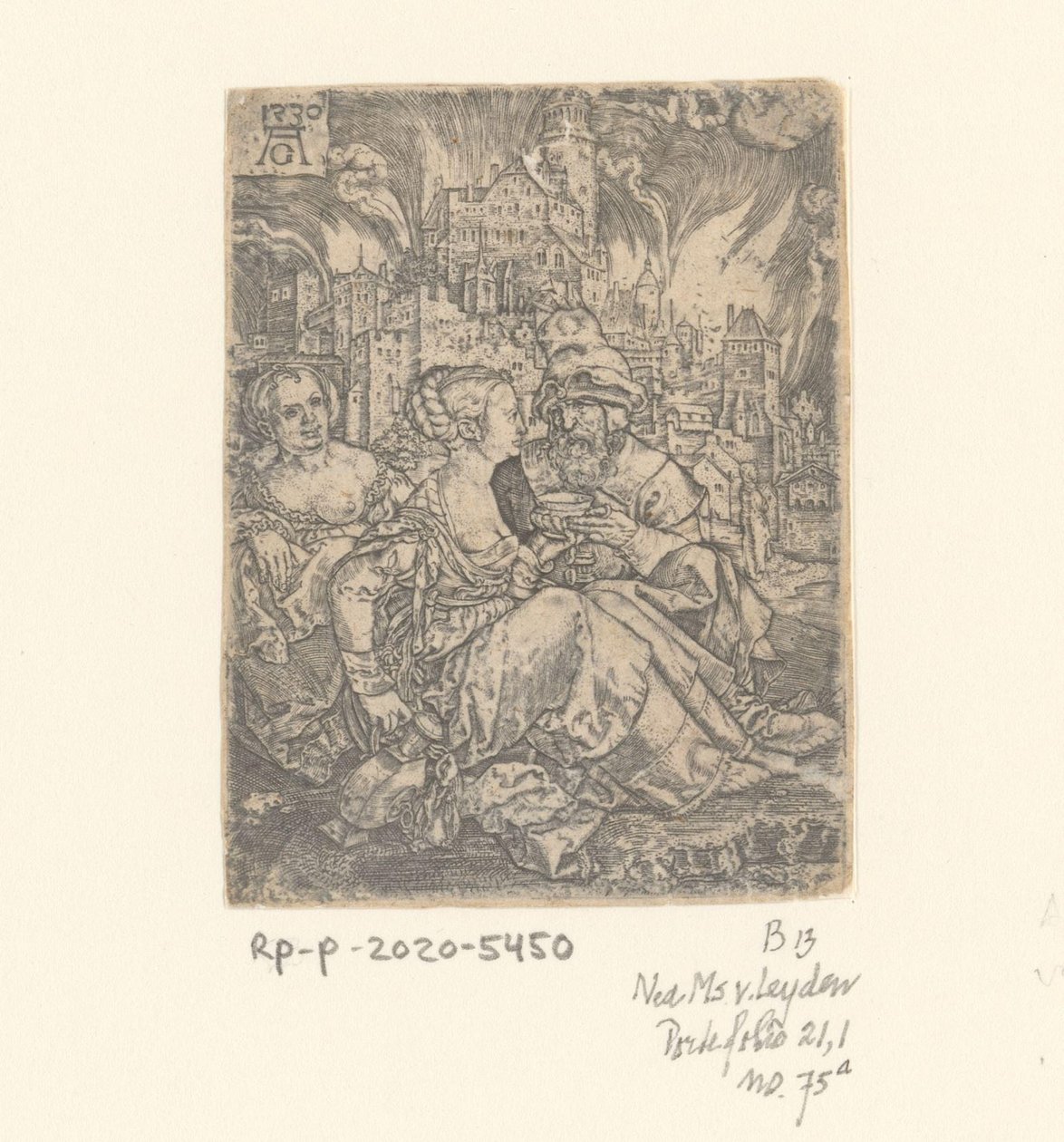 Lot und seine Töchter von Heinrich Aldegrever