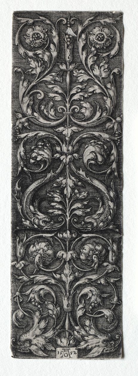 Ornamentdesign mit Fischen, 1552 von Heinrich Aldegrever