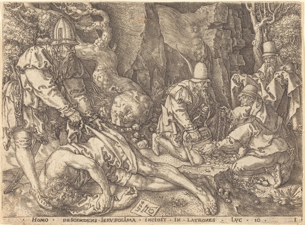 Reisender unter Dieben von Heinrich Aldegrever