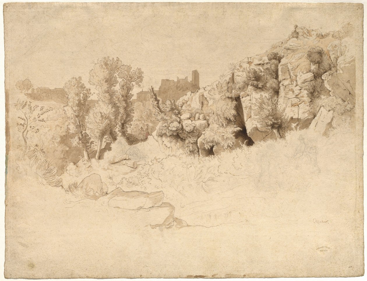 Felsformationen bei Olevano von Heinrich Dreber