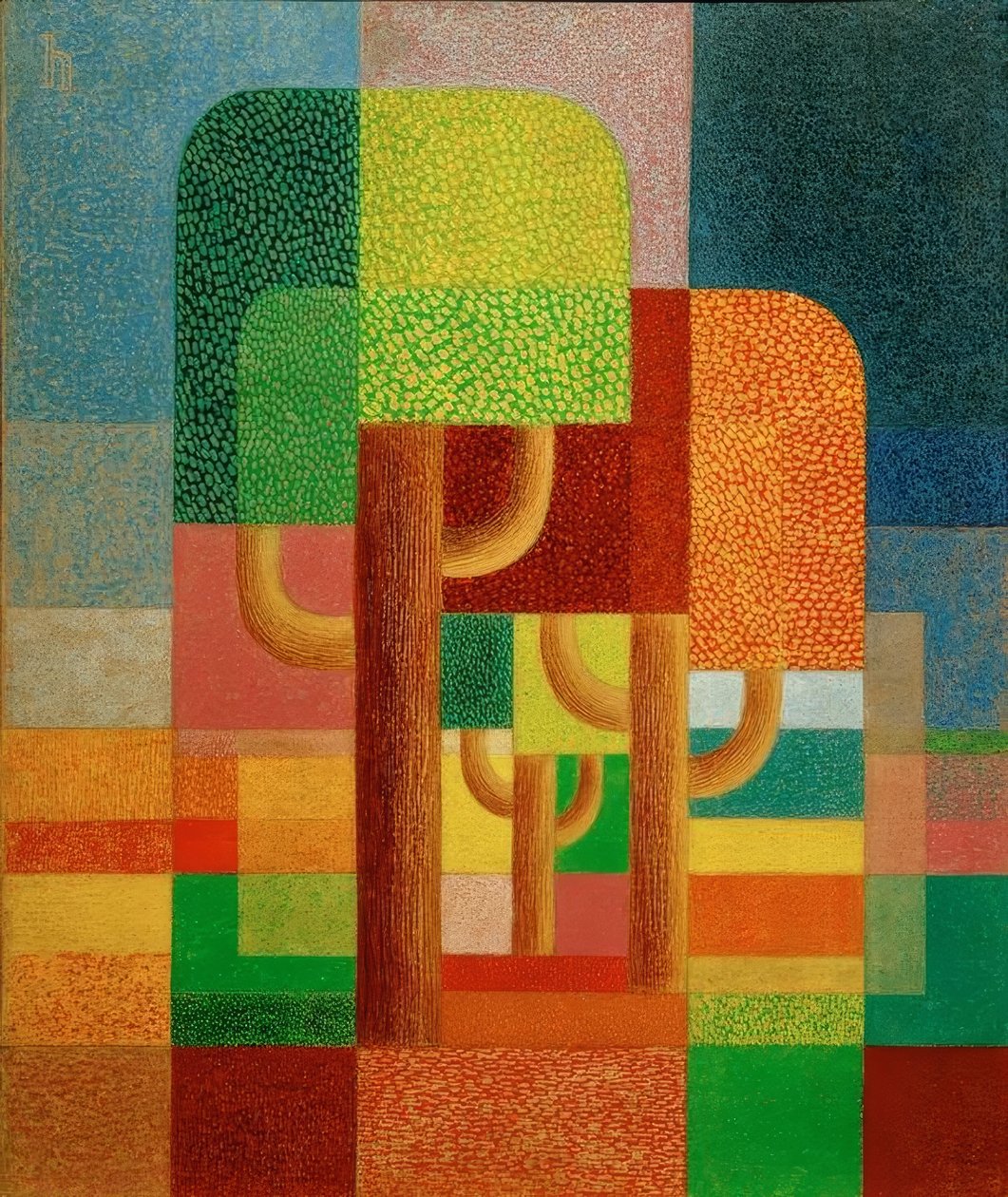 Landschaft mit Bäumen von Heinrich Hoerle
