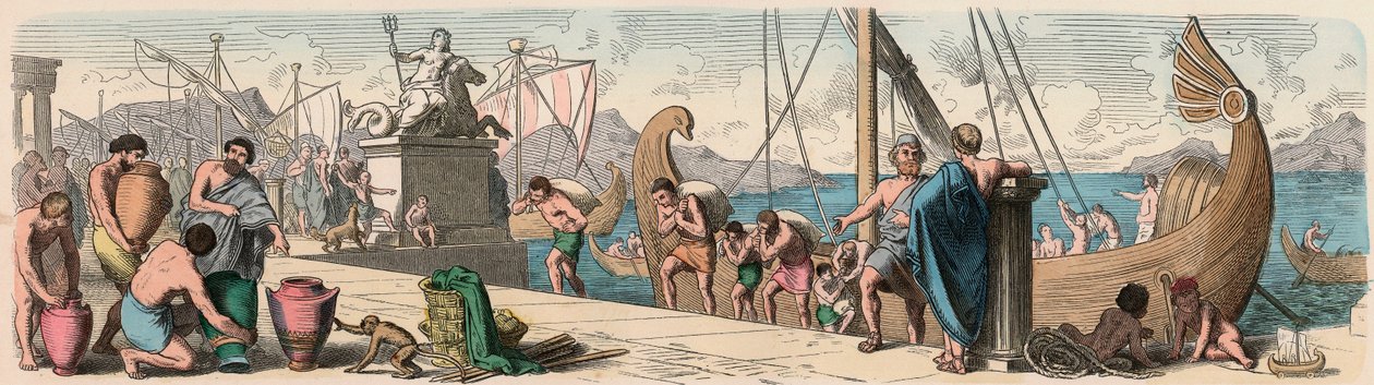 Antikes Griechenland: Handel über das Meer von Heinrich Leutemann