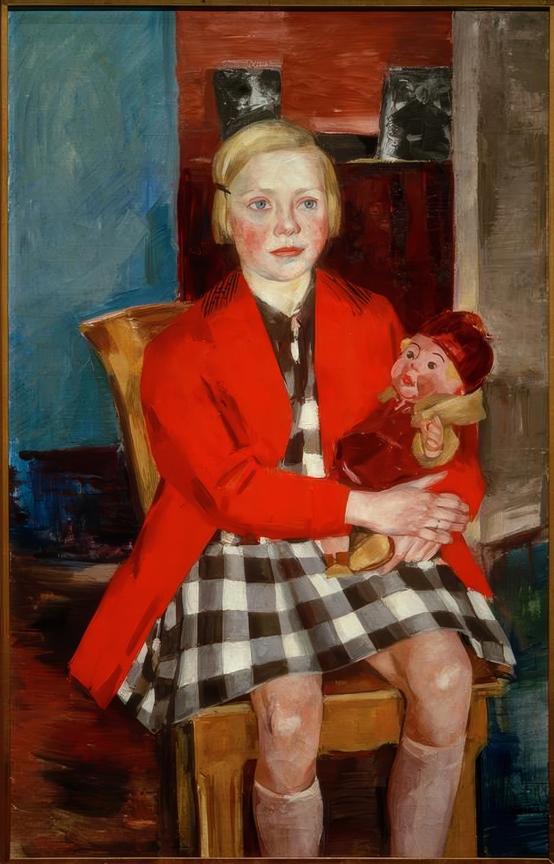 Mädchen mit Puppe von Heinrich Stegemann