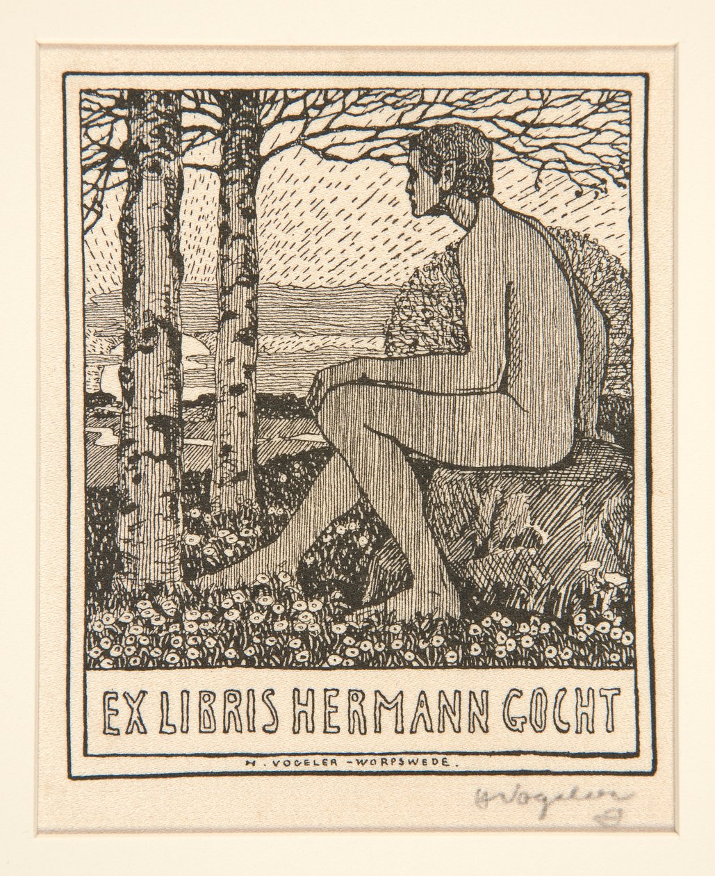 Exlibris Hermann Gocht von Heinrich Vogeler