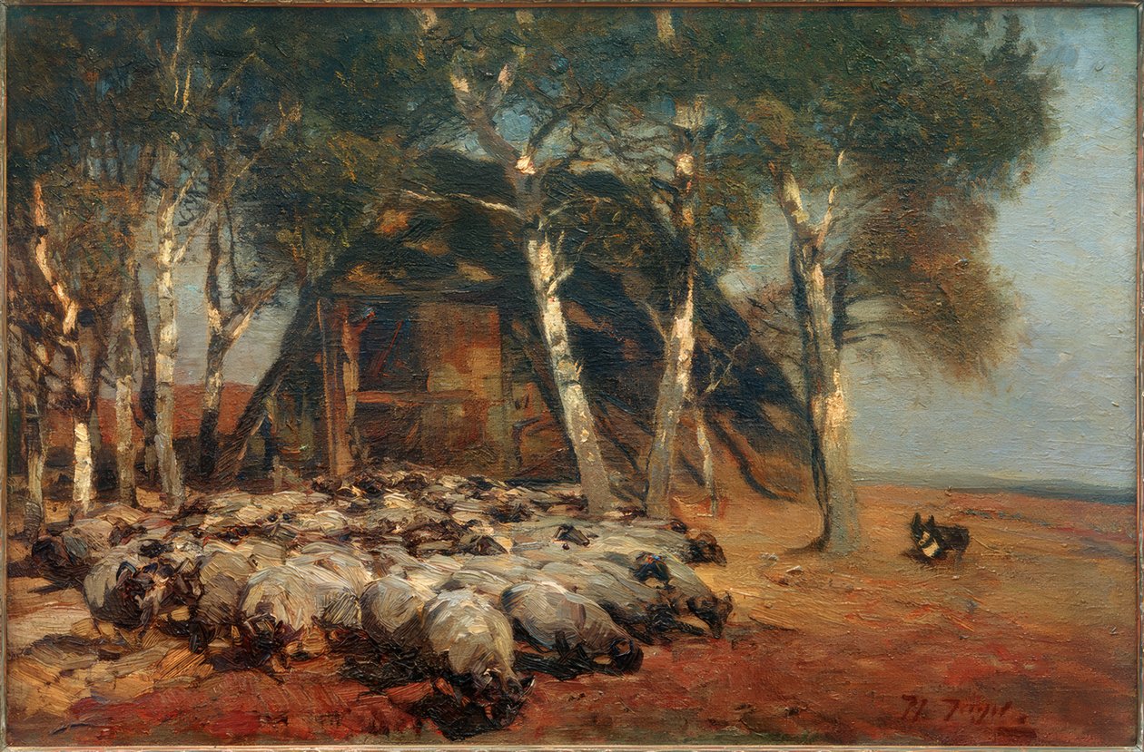 Schnuckenherde am Koben von Heinrich von Zügel