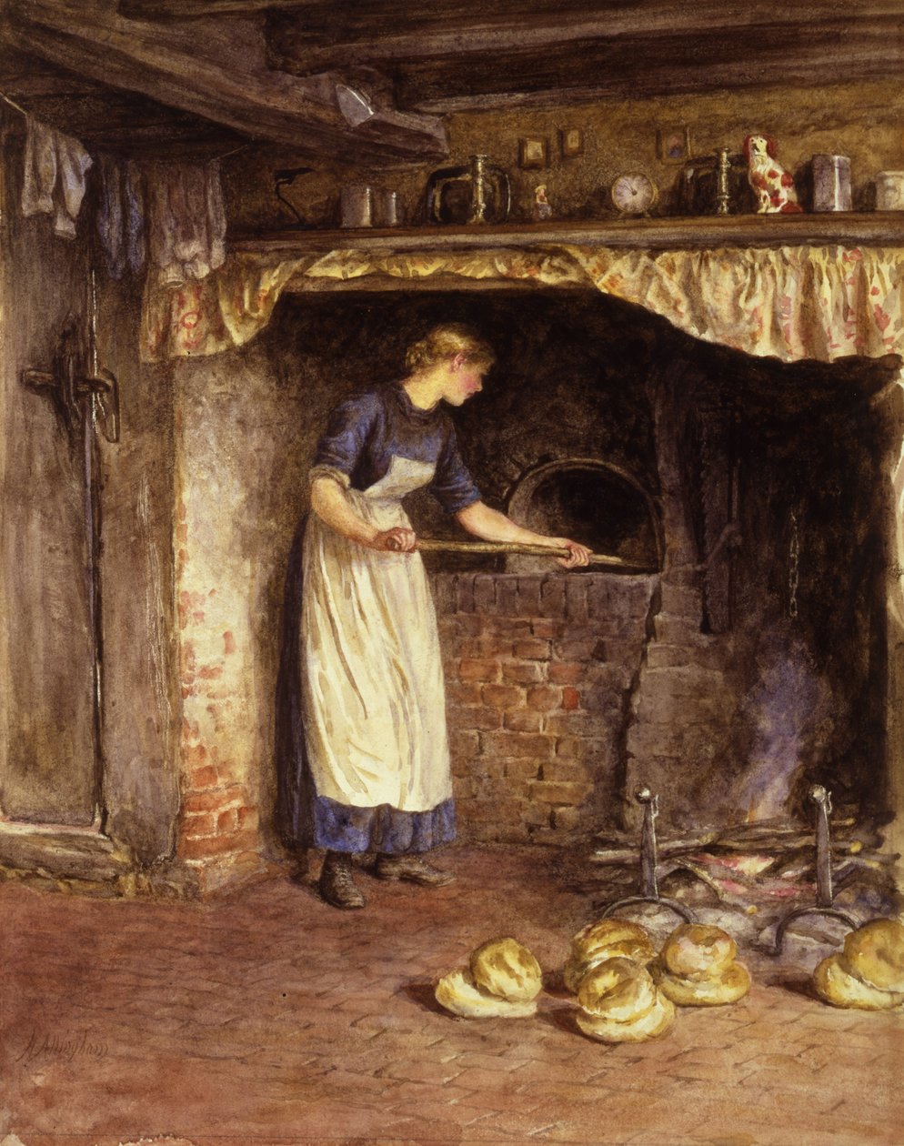 Brotbacken, ca. 1882 von Helen Allingham