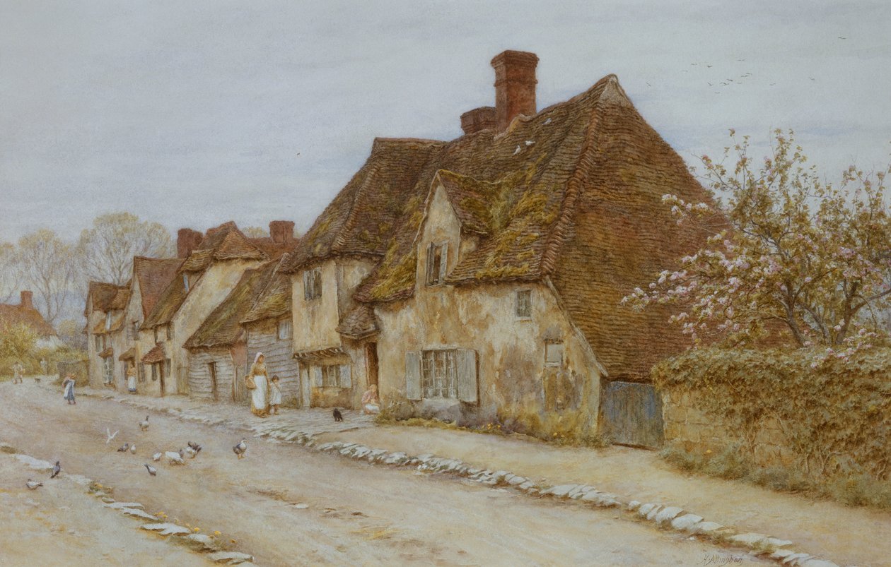 Eine Dorfstraße, Kent von Helen Allingham