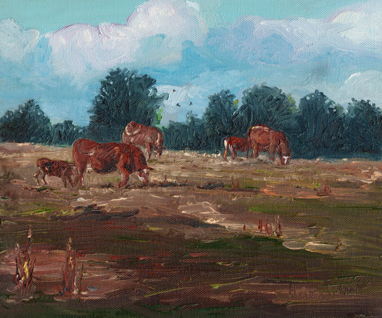 Weidende Kühe von Helen White
