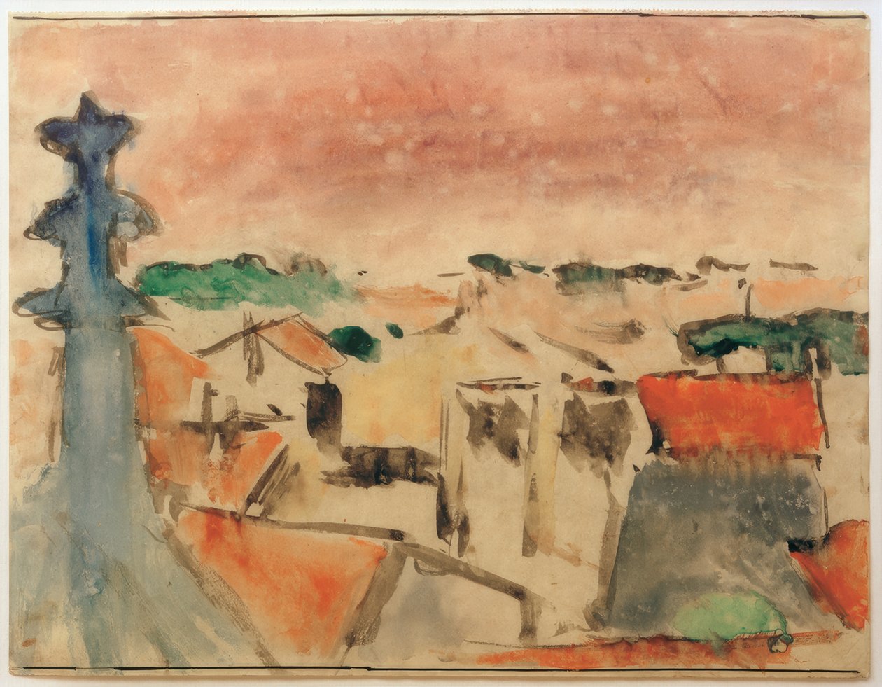 Dorf unter violettem Himmel von Helmuth Macke