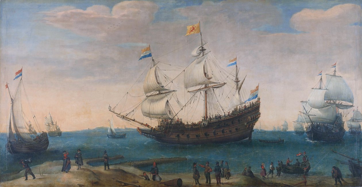 Die Mauritius und andere Ostindienfahrer von Hendrick Cornelisz. Vroom