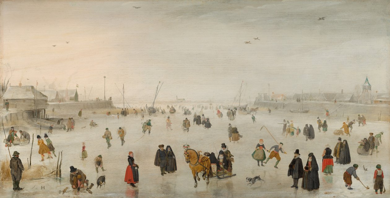 Eine Szene auf dem Eis von Hendrick Avercamp