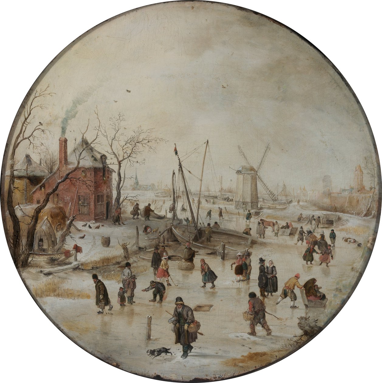 Gefrorener Fluss mit Schlittschuhläufern von Hendrick Avercamp