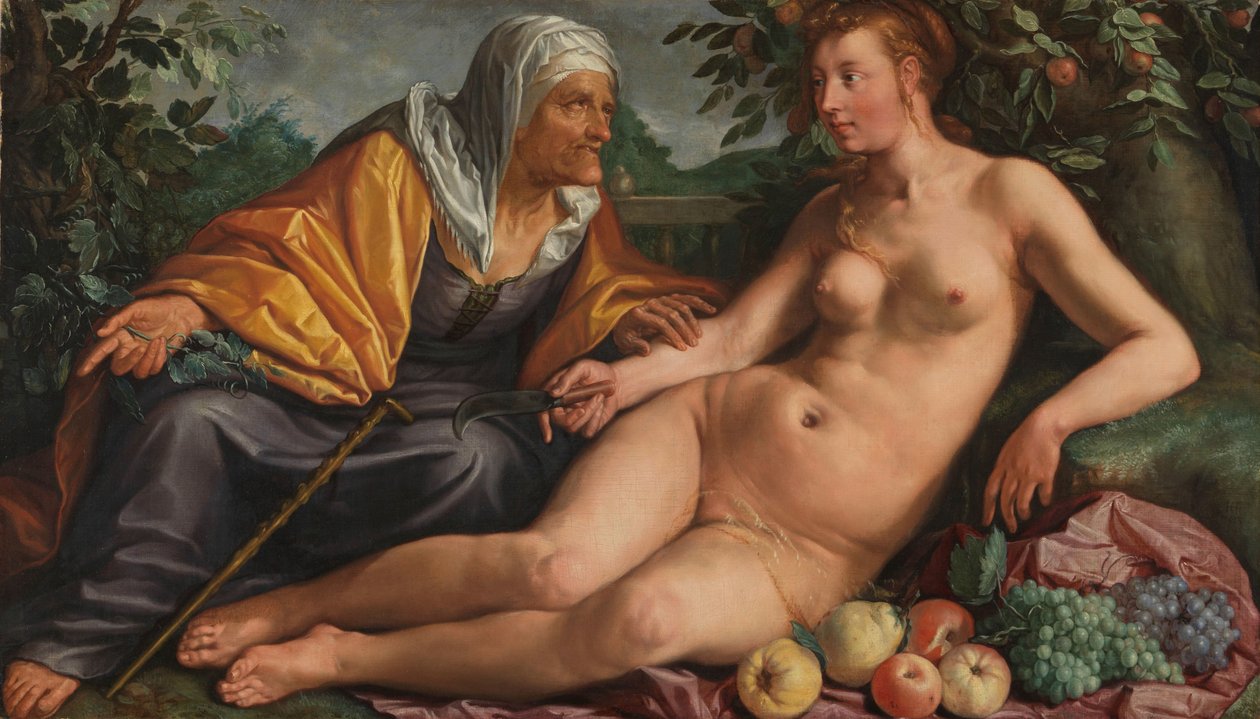 Vertumnus und Pomona von Hendrick Goltzius (signed by artist)