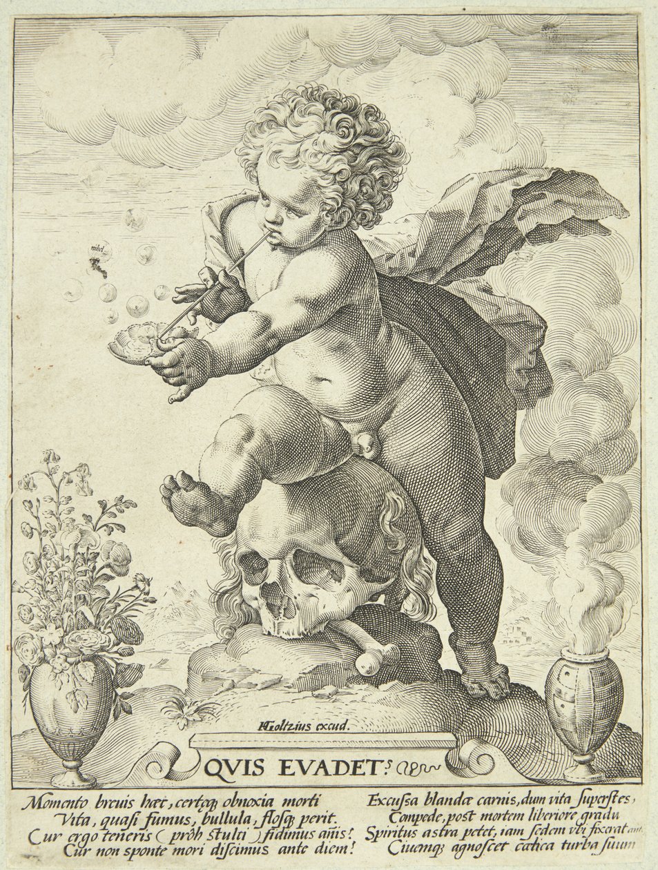 Allegorie der Vergänglichkeit des Lebens ("Quis Evadet?") von Hendrick Goltzius