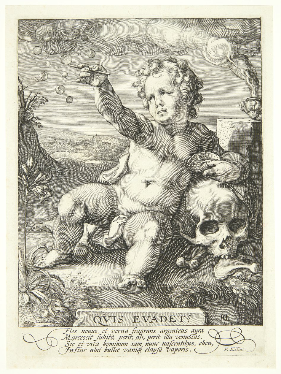 Allegorie über die Vergänglichkeit des Lebens ("Quis Evadet?") von Hendrick Goltzius