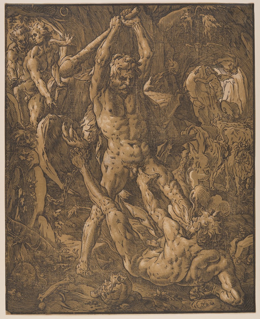Herkules und Cacus von Hendrick Goltzius