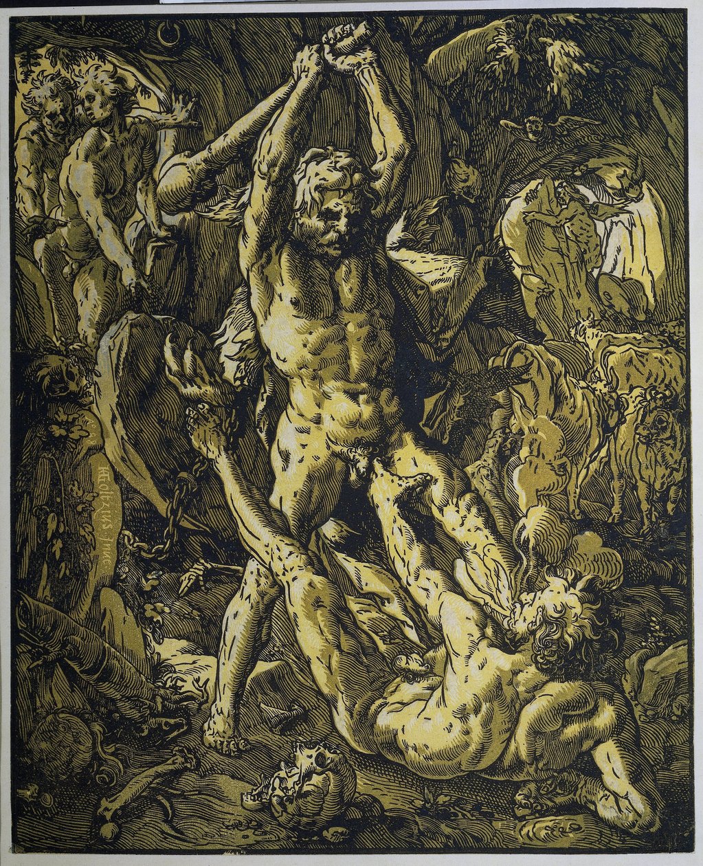 Herkules und Cacus von Hendrick Goltzius
