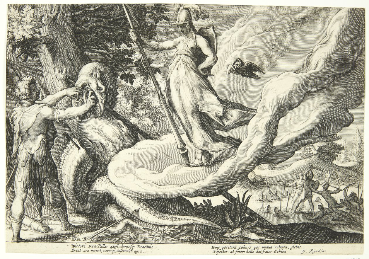 Kadmos sät die Drachenzähne von Hendrick Goltzius