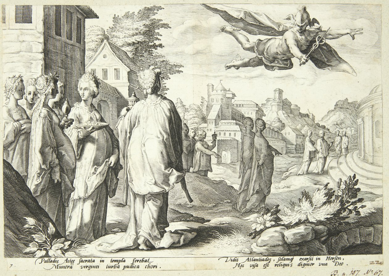 Merkur verliebt sich in Herse von Hendrick Goltzius