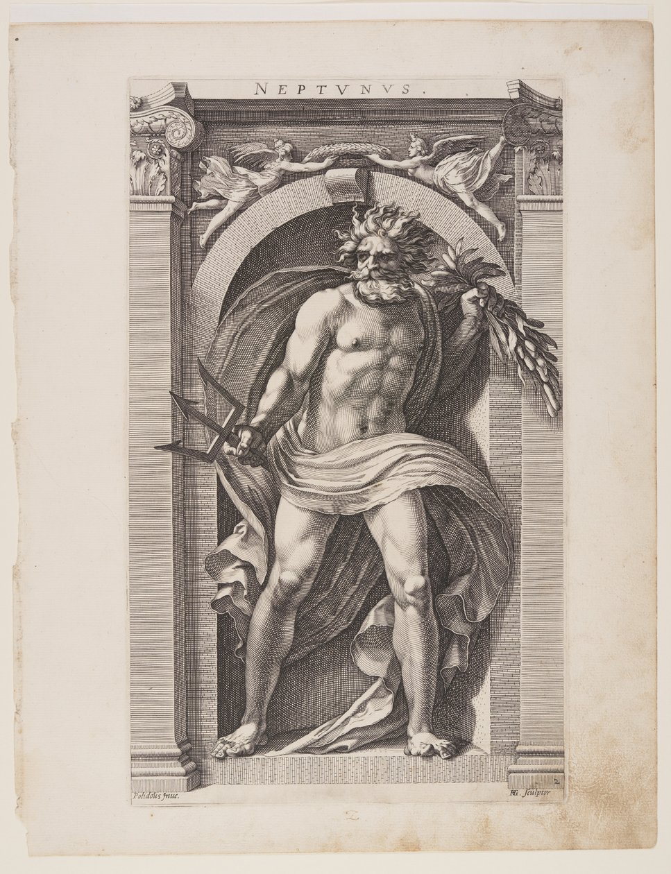 Neptunus, aus Acht Heidnische Götter von Hendrick Goltzius