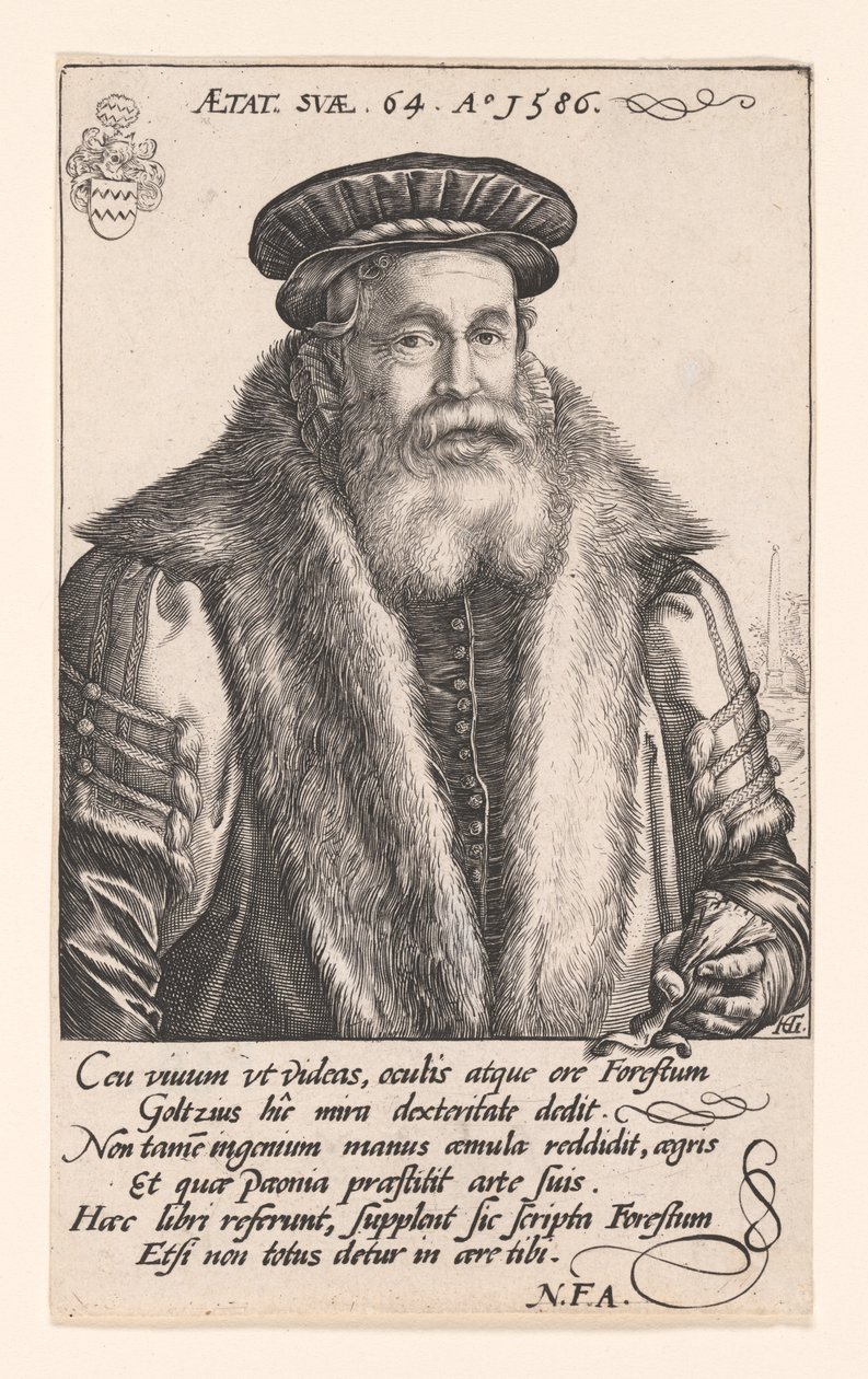 Pieter van Foreest (Petrus Forestus) von Hendrick Goltzius