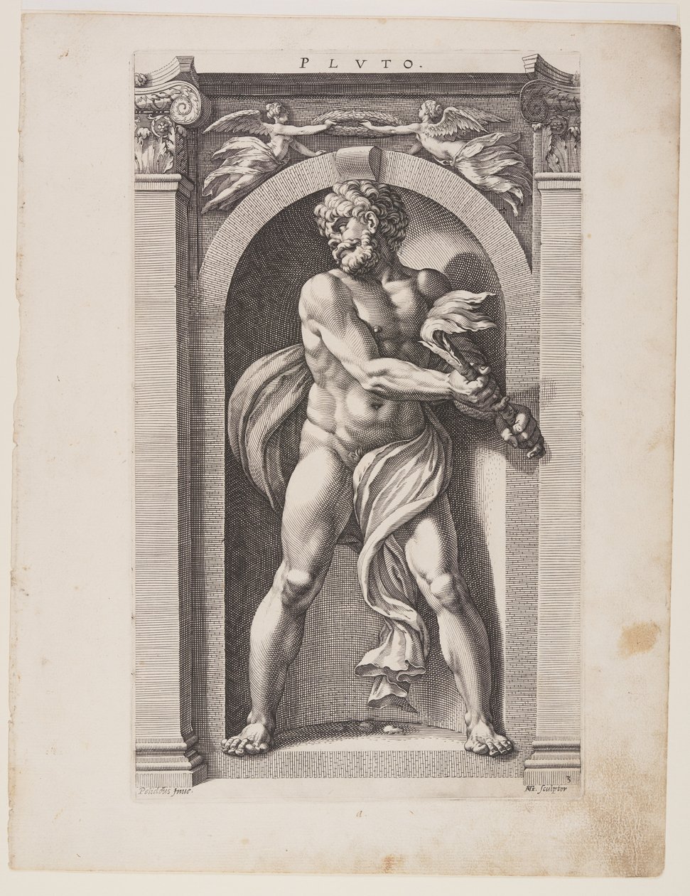 Pluto, aus Acht heidnische Götter von Hendrick Goltzius