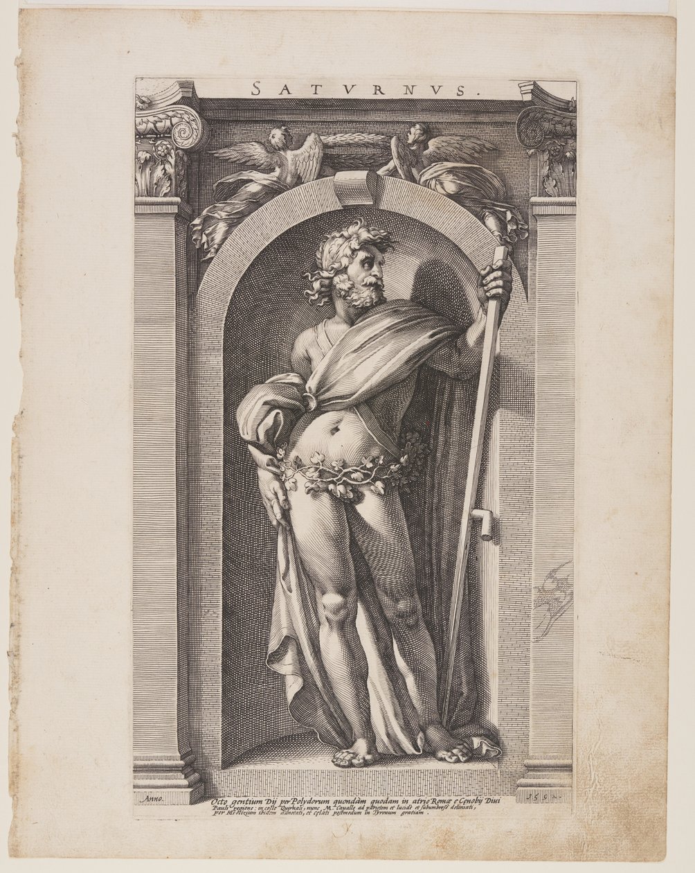 Saturnus, aus Acht Heidnische Götter von Hendrick Goltzius