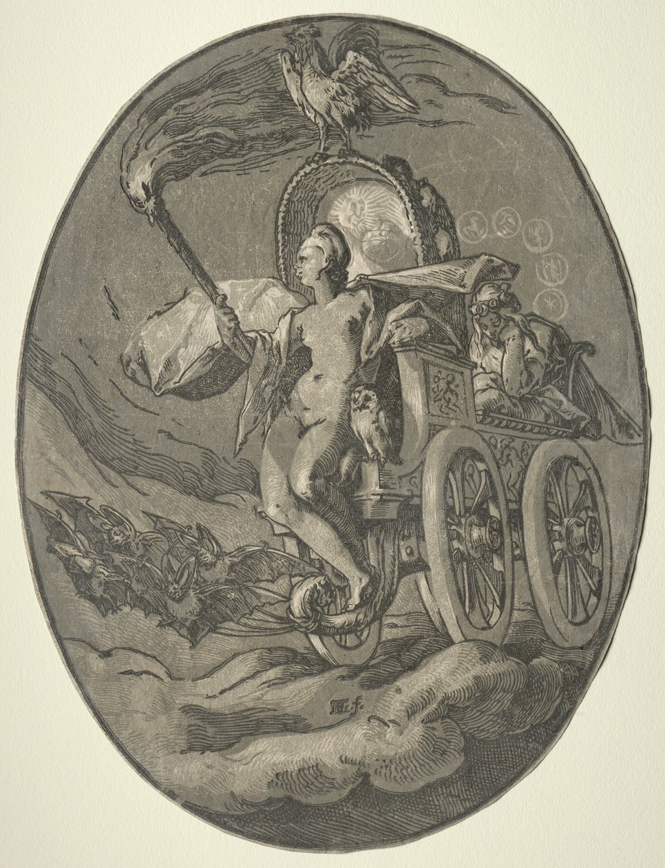 Sieben Gottheiten: Nox (Nacht) von Hendrick Goltzius