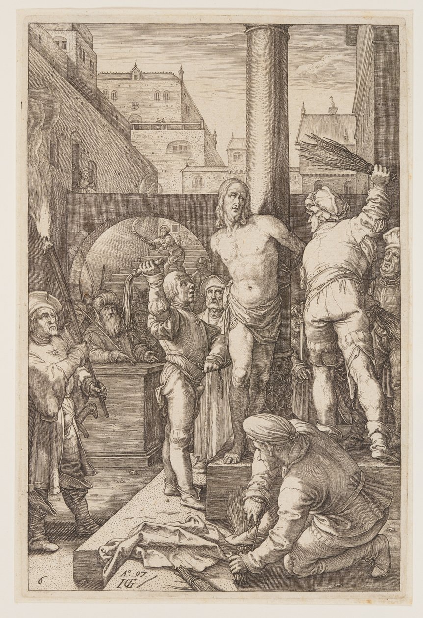 Die Geißelung, aus Die Passion von Hendrick Goltzius