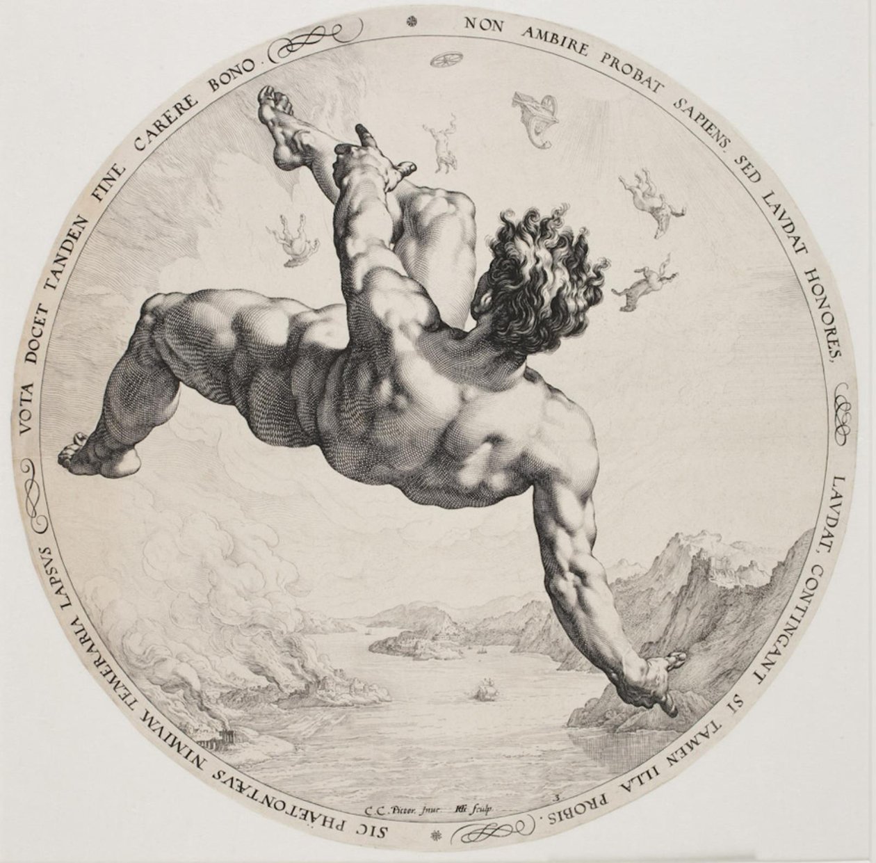 Die vier Schande - Phaeton von Hendrick Goltzius