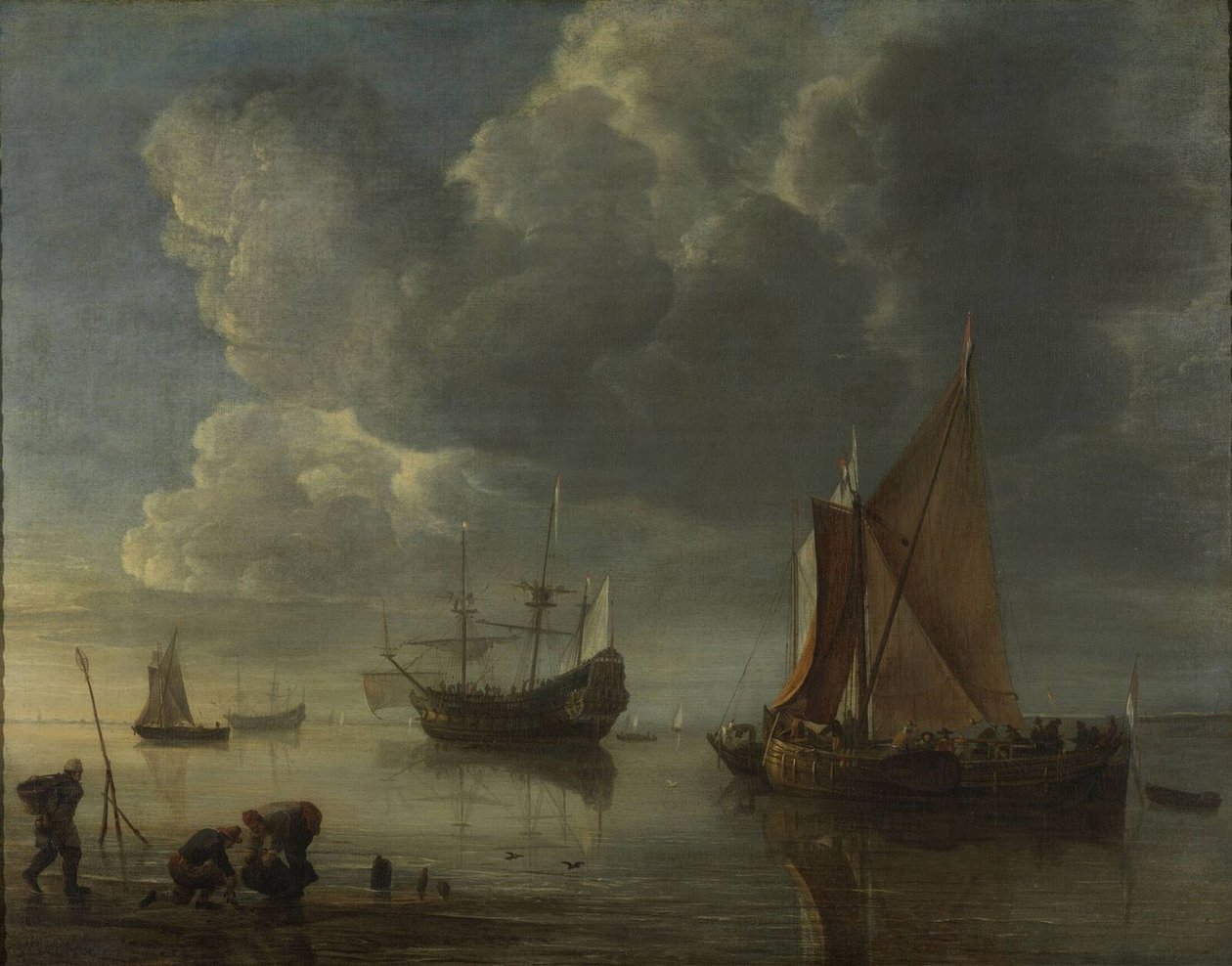 Ein ruhiges Meer, 1655-1657 von Hendrick Jacobsz. Dubbels
